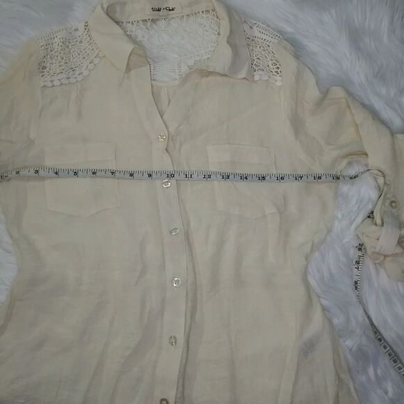 Wishful park whiteoff Long sleve bottom dow womens blouse - Picture 4 of 16